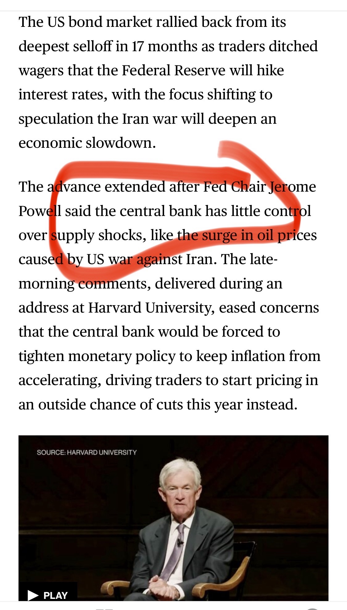 Powell finally admits Iran brutality is the wrong type of inflation to ...